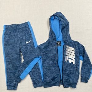 Nike Therma Fit Fleece full-zip jacket & pants set, Blue Heather, 3T, Dri-Fit